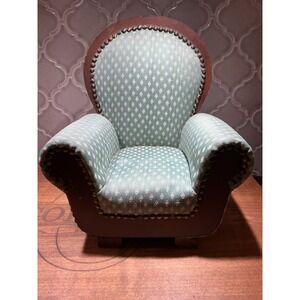 Vintage Dayton Hudson Green Victorian Parlor Arm Chair Doll Sized 14"x12"x8"